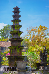 Image showing Ten-Tiered Decorative Fountain at Tirta Gangga in Indonesia