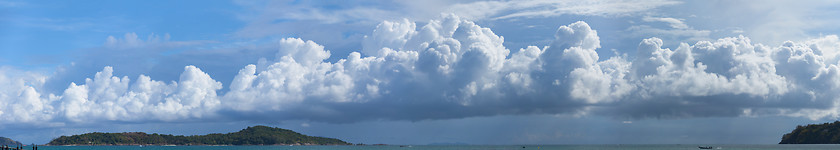 Image showing Beautiful Panorama of Storm Clouds Building over a Tropical Para