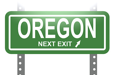 Image showing Oregon green sign board isolated