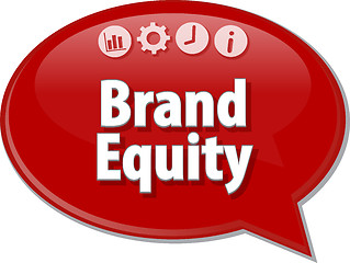 Image showing Brand Equity  Business term speech bubble illustration