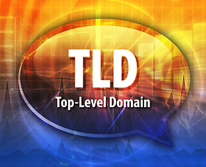 Image showing TLD acronym definition speech bubble illustration