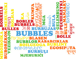 Image showing Bubbles multilanguage wordcloud background concept