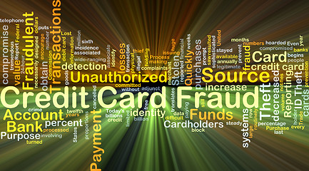 Image showing Credit card fraud background concept glowing