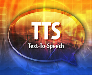 Image showing TTS acronym definition speech bubble illustration