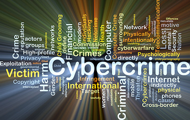 Image showing Cybercrime background concept glowing