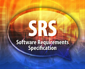 Image showing SRS acronym definition speech bubble illustration