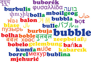 Image showing Bubble multilanguage wordcloud background concept