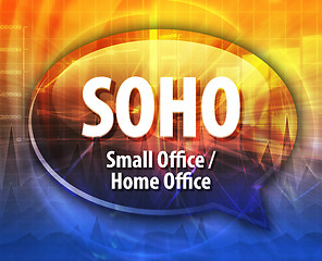 Image showing SOHO acronym definition speech bubble illustration