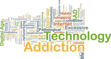 Image showing Technology addiction background concept