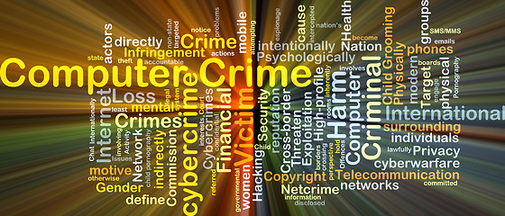 Image showing Computer crime background concept glowing
