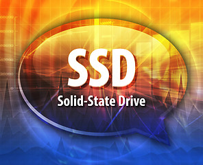 Image showing SSD acronym definition speech bubble illustration