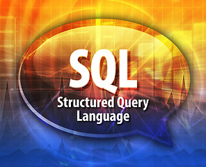 Image showing SQL acronym definition speech bubble illustration