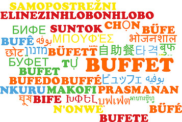Image showing Buffet multilanguage wordcloud background concept