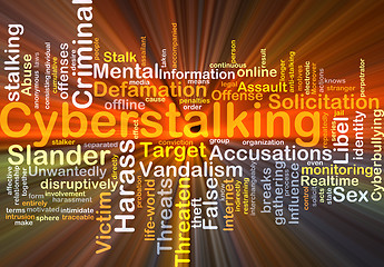 Image showing Cyberstalking background concept glowing