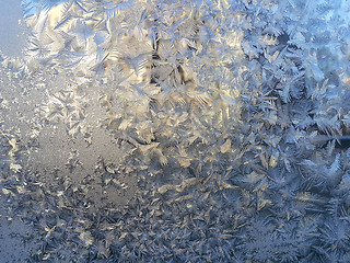 Image showing Ice pattern on winter glass