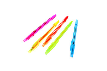 Image showing Color pens on white background