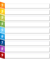 Image showing Slant Items Nine blank business diagram illustration