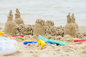 Image showing Sand Castle on the River