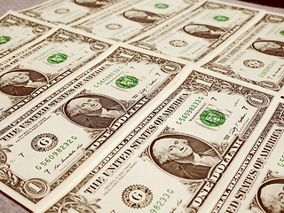 Image showing Retro look Dollar notes 1 Dollar