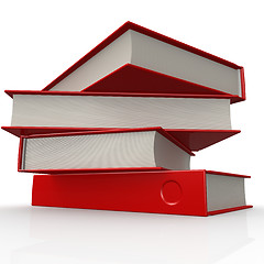 Image showing Stack of red books