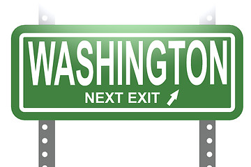 Image showing Washington green sign board isolated