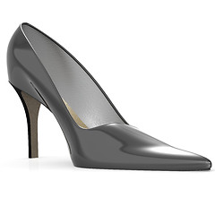 Image showing Black high heel shoe