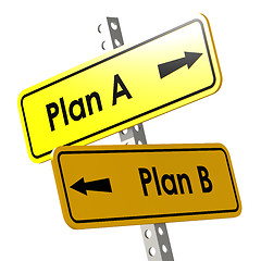 Image showing Plan A and B with yellow road Sign