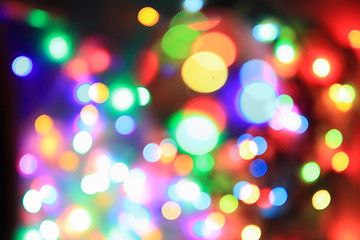 Image showing color christmas lights background