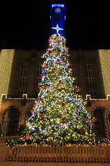 Image showing christmas tree from color lights