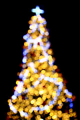 Image showing christmas tree from color lights