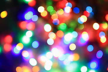 Image showing color christmas lights background