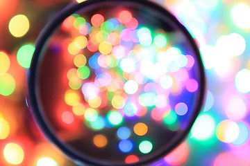 Image showing color christmas lights background