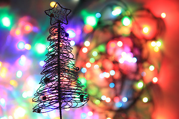 Image showing color christmas lights background