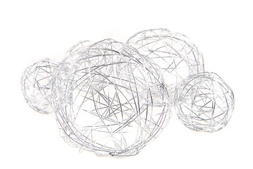 Image showing white christmas balls from wire