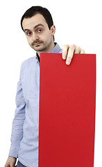 Image showing Man holding a paper