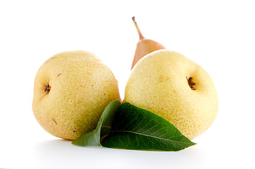 Image showing Three ripe pears