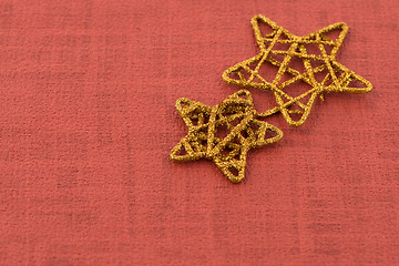 Image showing Golden Christmas stars