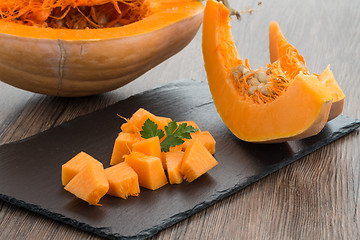 Image showing Sliced pumpkin