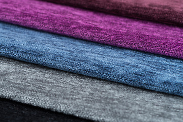 Image showing Multi color fabric texture samples