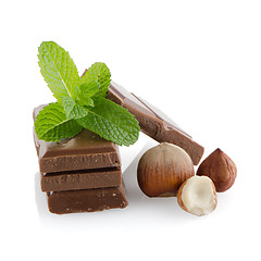 Image showing Chocolate Bar with hazelnuts