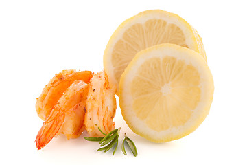 Image showing Shrimp with lime