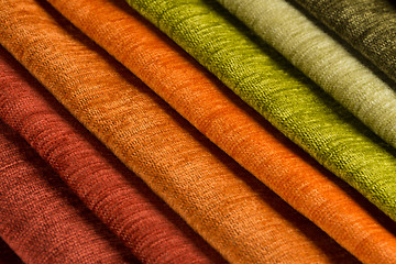 Image showing Multi color fabric texture samples