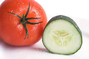 Image showing Tomato and cucumber