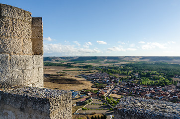 Image showing Stone tower of Penafiel Castle, Spain