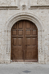 Image showing Old wooden entrance door