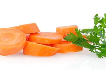 Image showing Pile of carrot slices