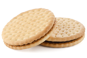 Image showing Sandwich biscuits with chocolate filling