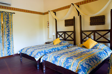 Image showing Interior of a resort room in tropical Indonesia

