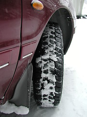 Image showing Tyre in Snow