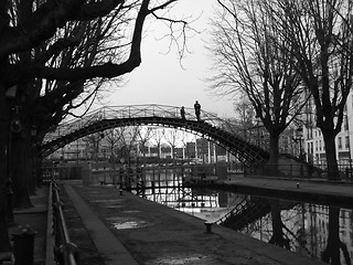 Image showing Paris - footbridge on the Saint Martin Channel